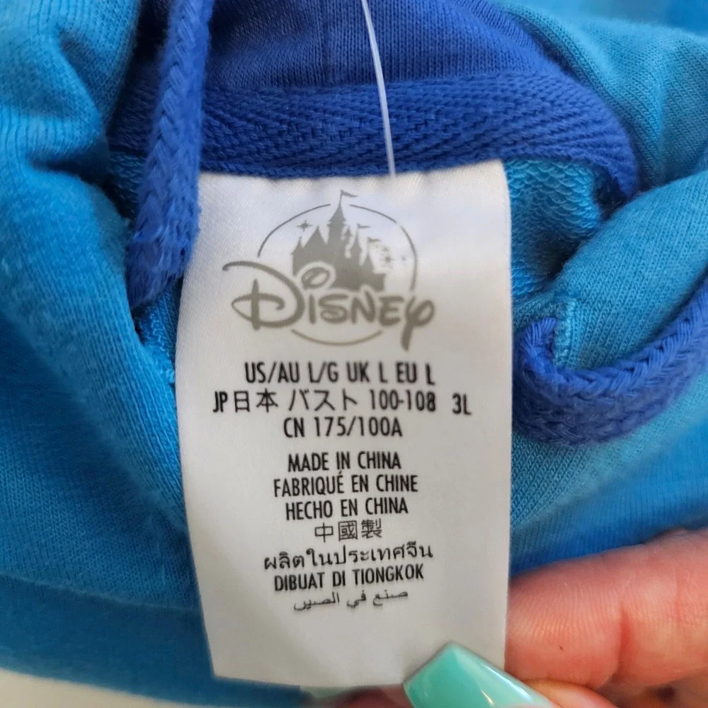 Disney Parks Disneyland Castle Cropped Hoodie Blue Graphic Sweatshirt Large